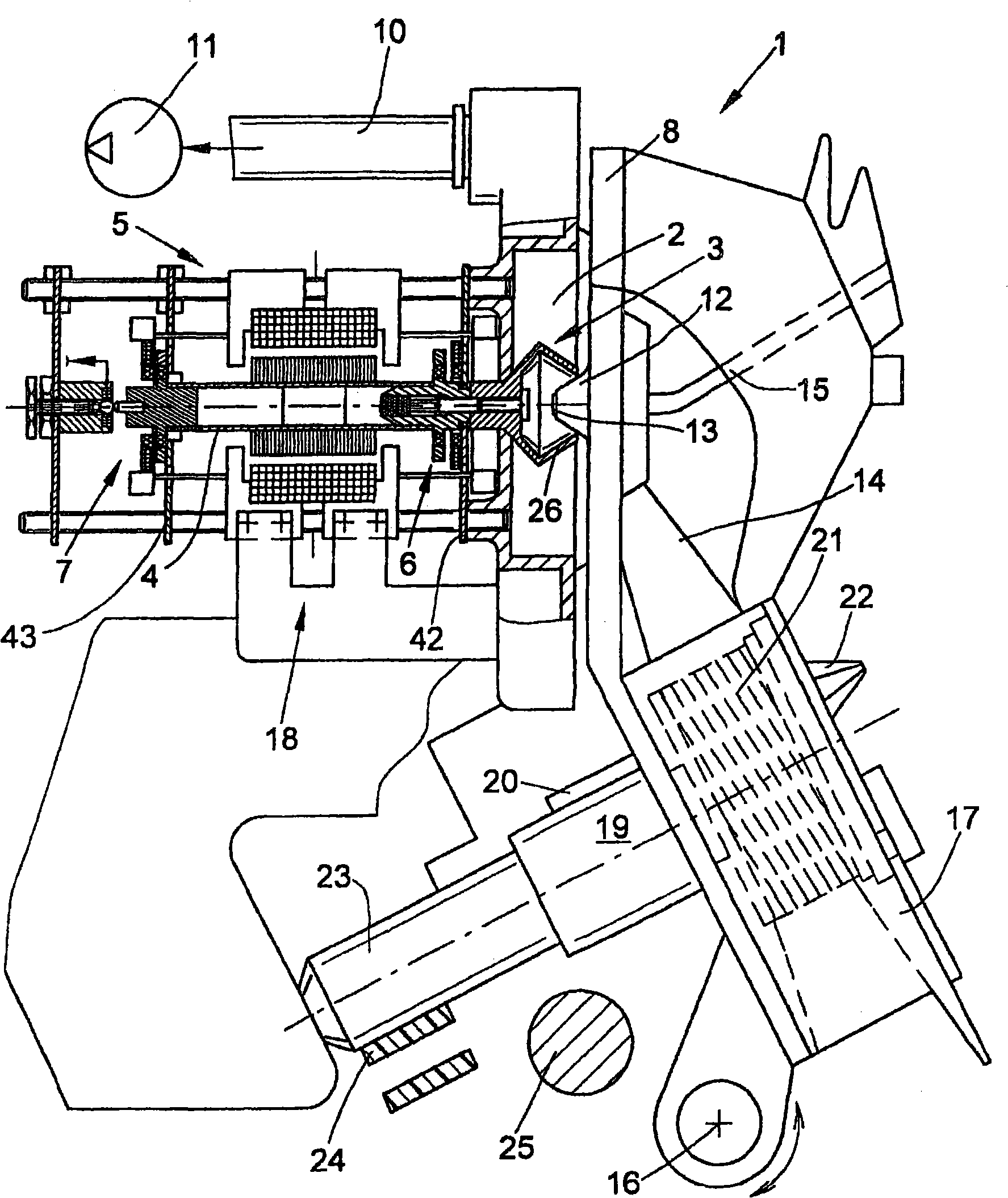 Rotor drive of an open-ended spinning apparatus