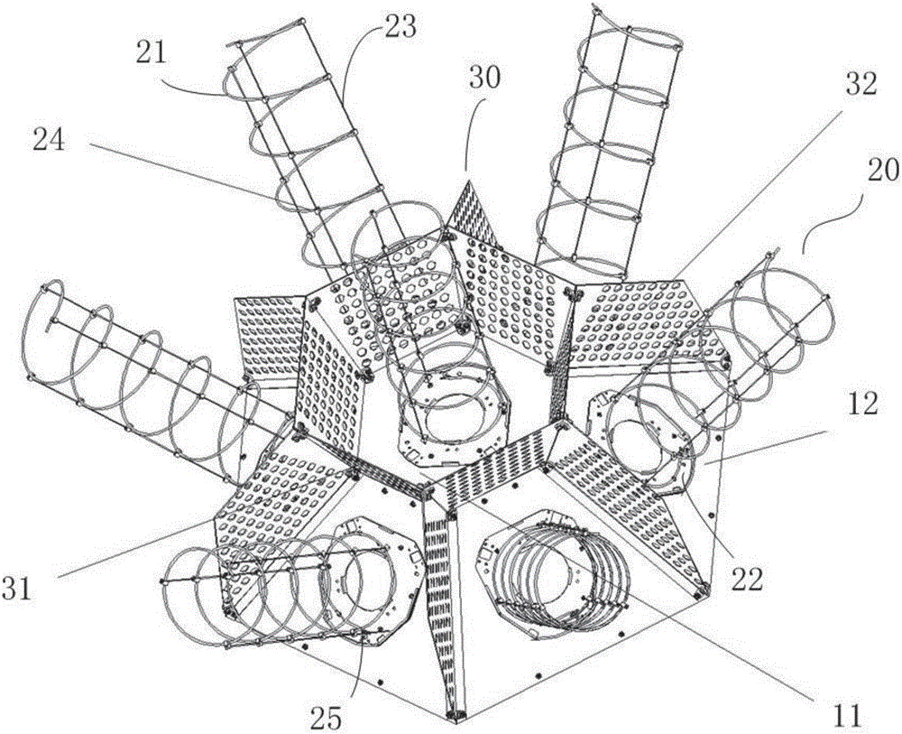 Three-dimensional array of fixed multi-beam helical antenna