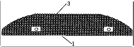 Composite material bird impact resistant baffle for airplane nose