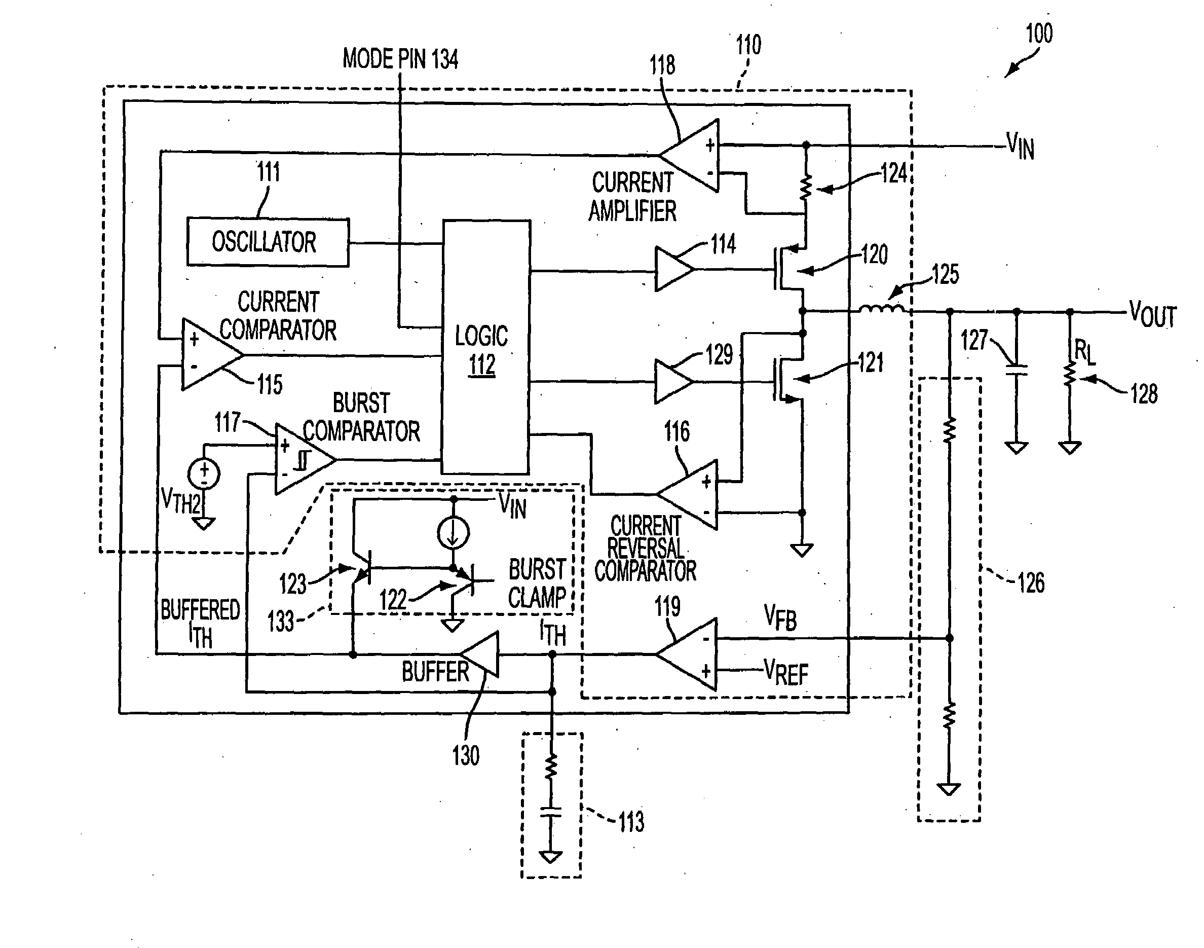 Circuits and methods for adjustable peak inductor current and hysteresis for burst mode in switching regulators