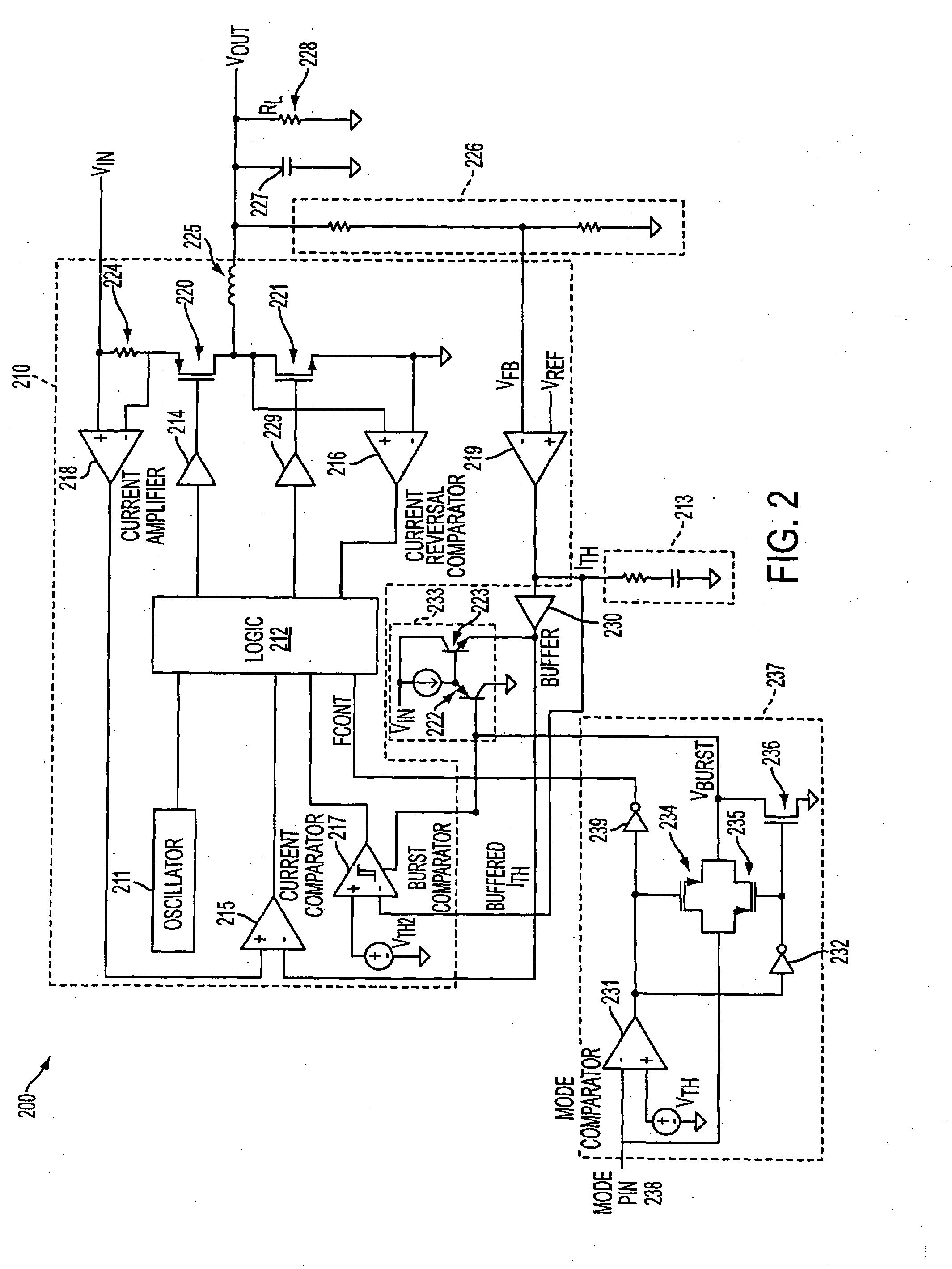 Circuits and methods for adjustable peak inductor current and hysteresis for burst mode in switching regulators