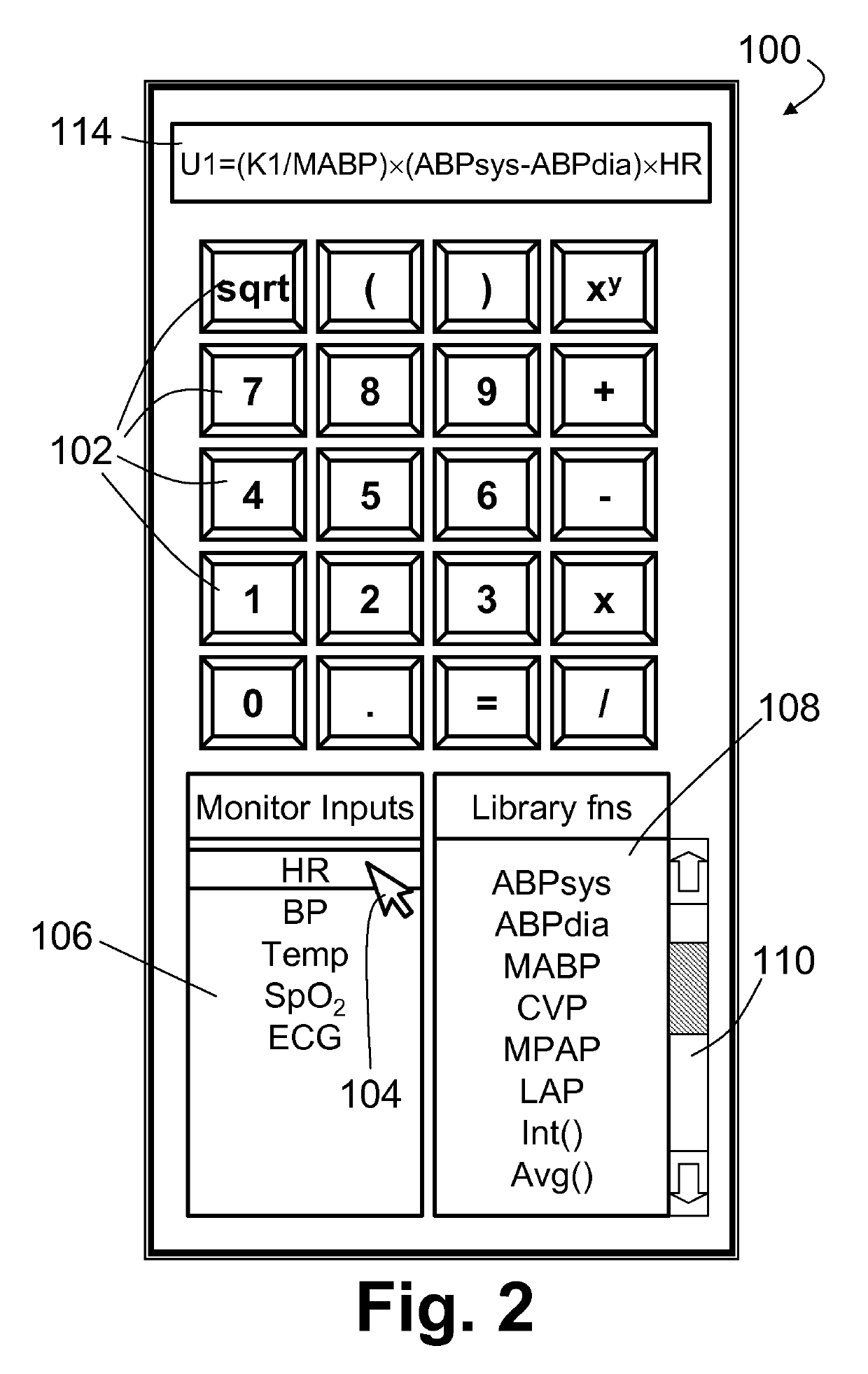 Patient monitor with user-defined monitored parameters