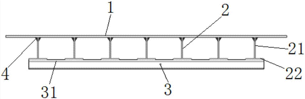 Orthotropic steel bridge deck structure with transverse straining beam