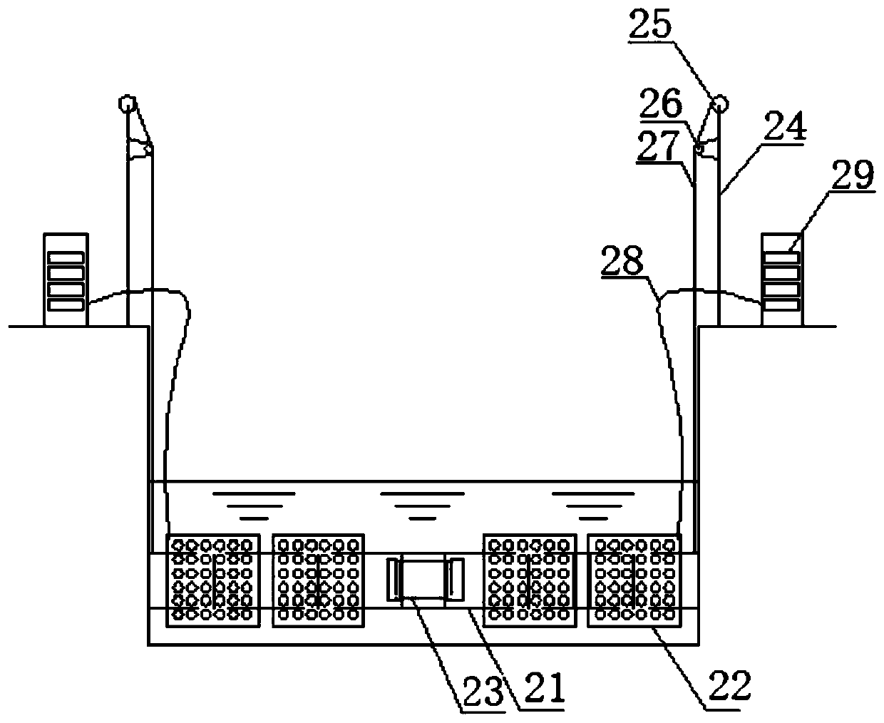 Method and system for expelling underwater organisms by high-low frequency acoustic wave transducer