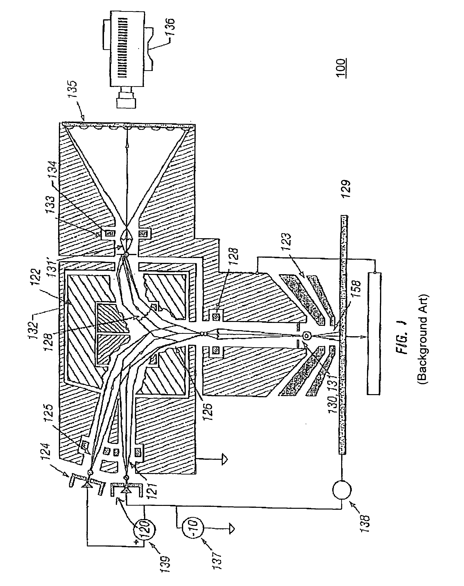 Holey mirror arrangement for dual-energy e-beam inspector