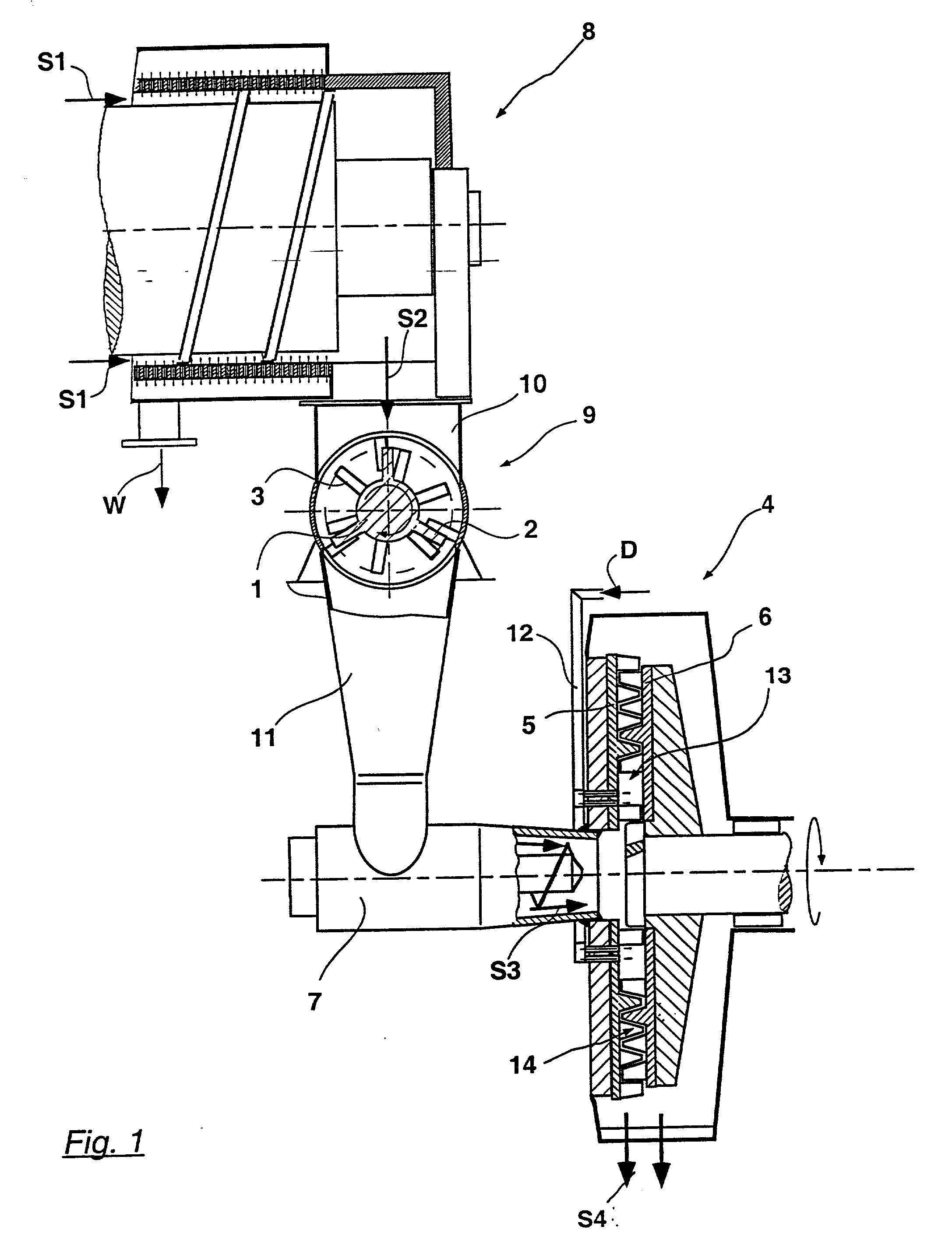 Process for dispersing a fibrous paper stock and device for performing the process