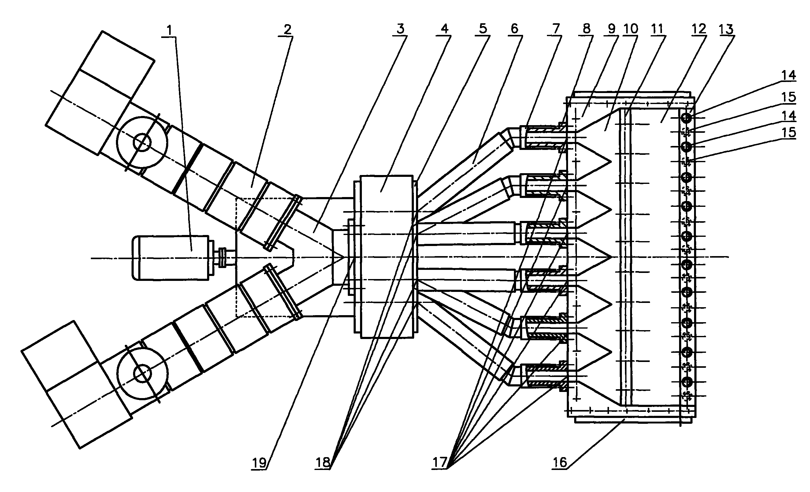 Extrusion moulding apparatus for large-scale macromolecular product and process thereof