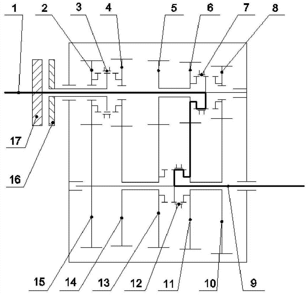 A clutch normally closed double gear transmission and its shifting process control method