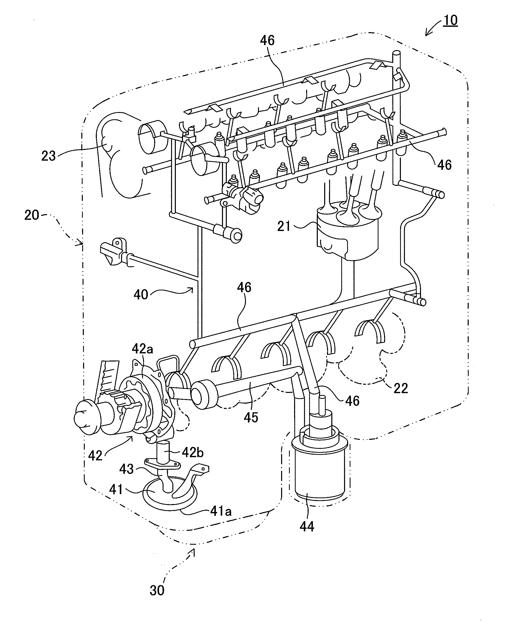 Lubrication device and oil pan