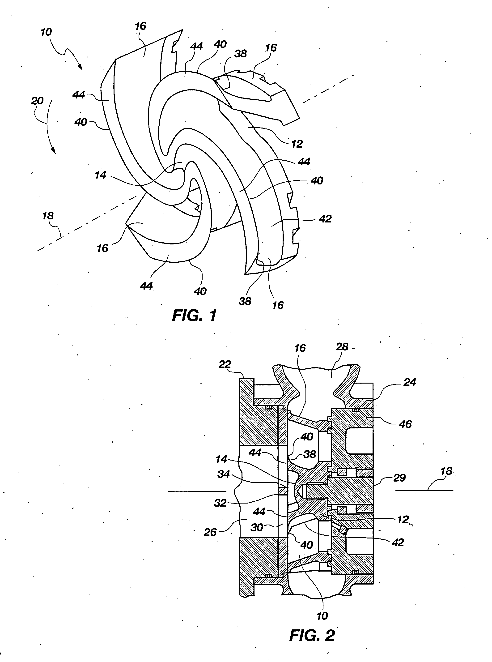 Impeller vane configuration for a centrifugal pump