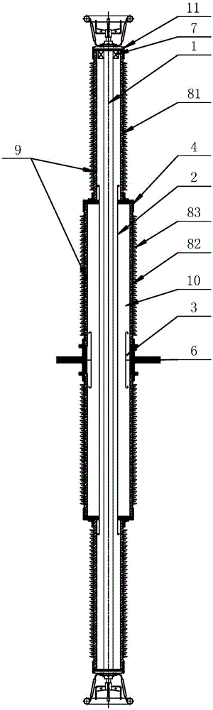 Extra-high-voltage DC wall-penetrating sleeve