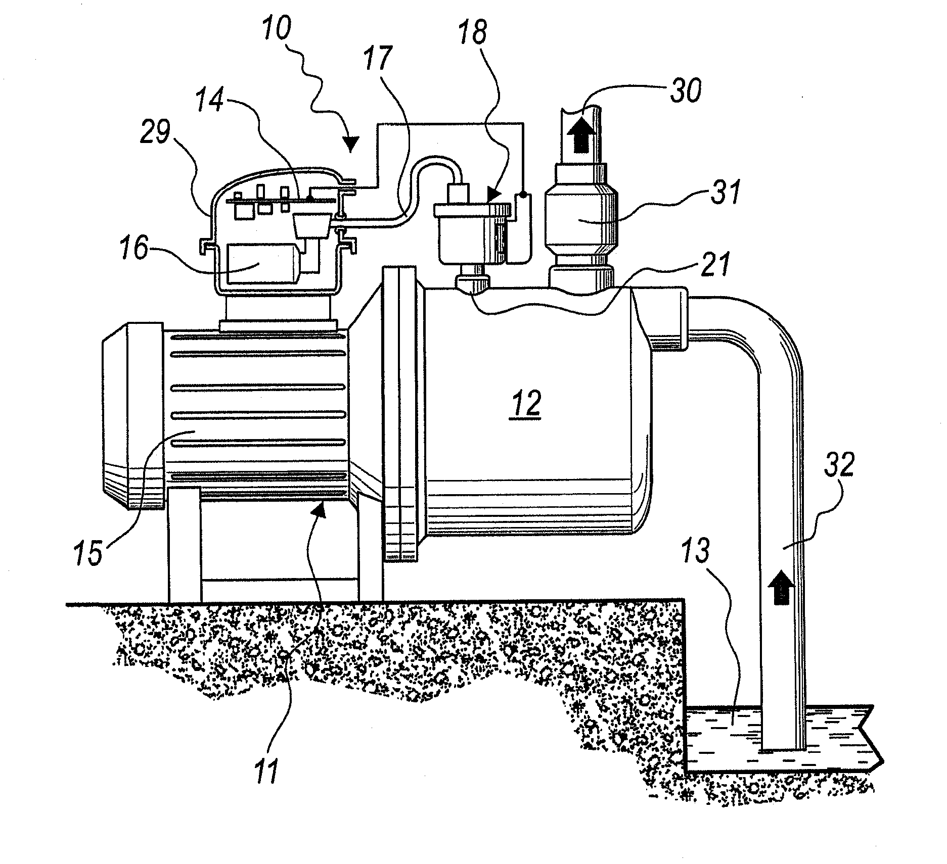 Priming device for electric pumps
