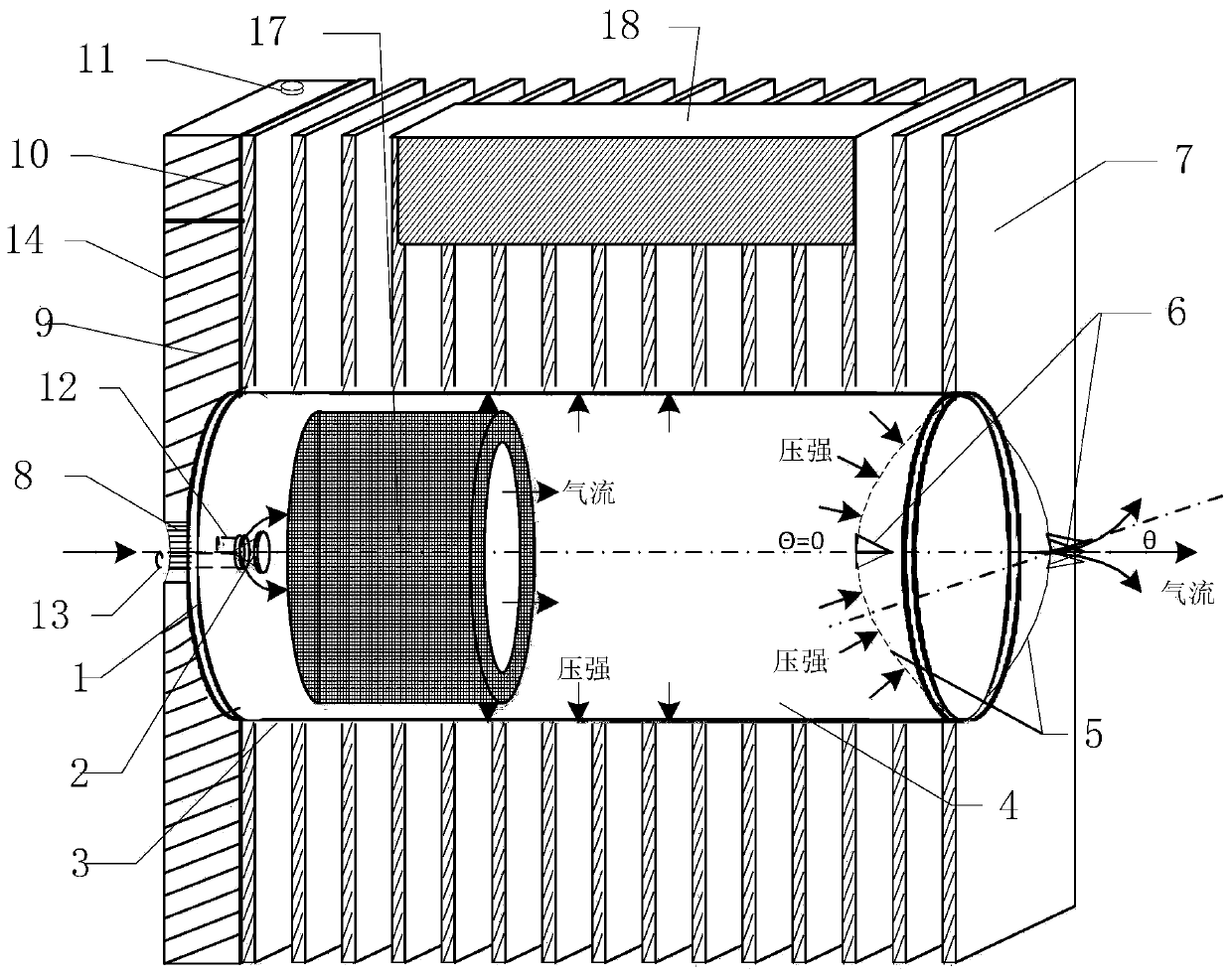Heat sink with jumping diaphragm