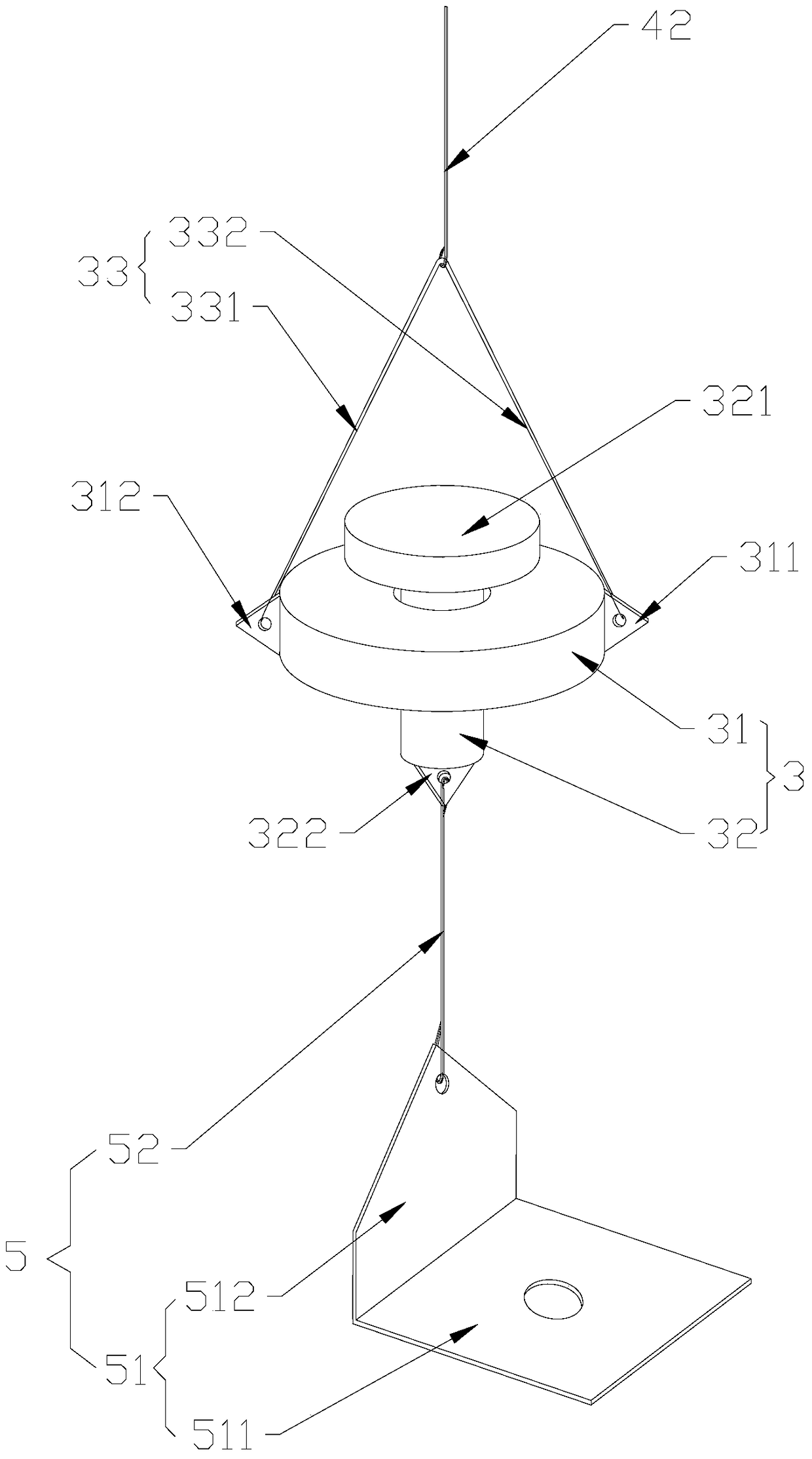 Cable laying device and wind turbine