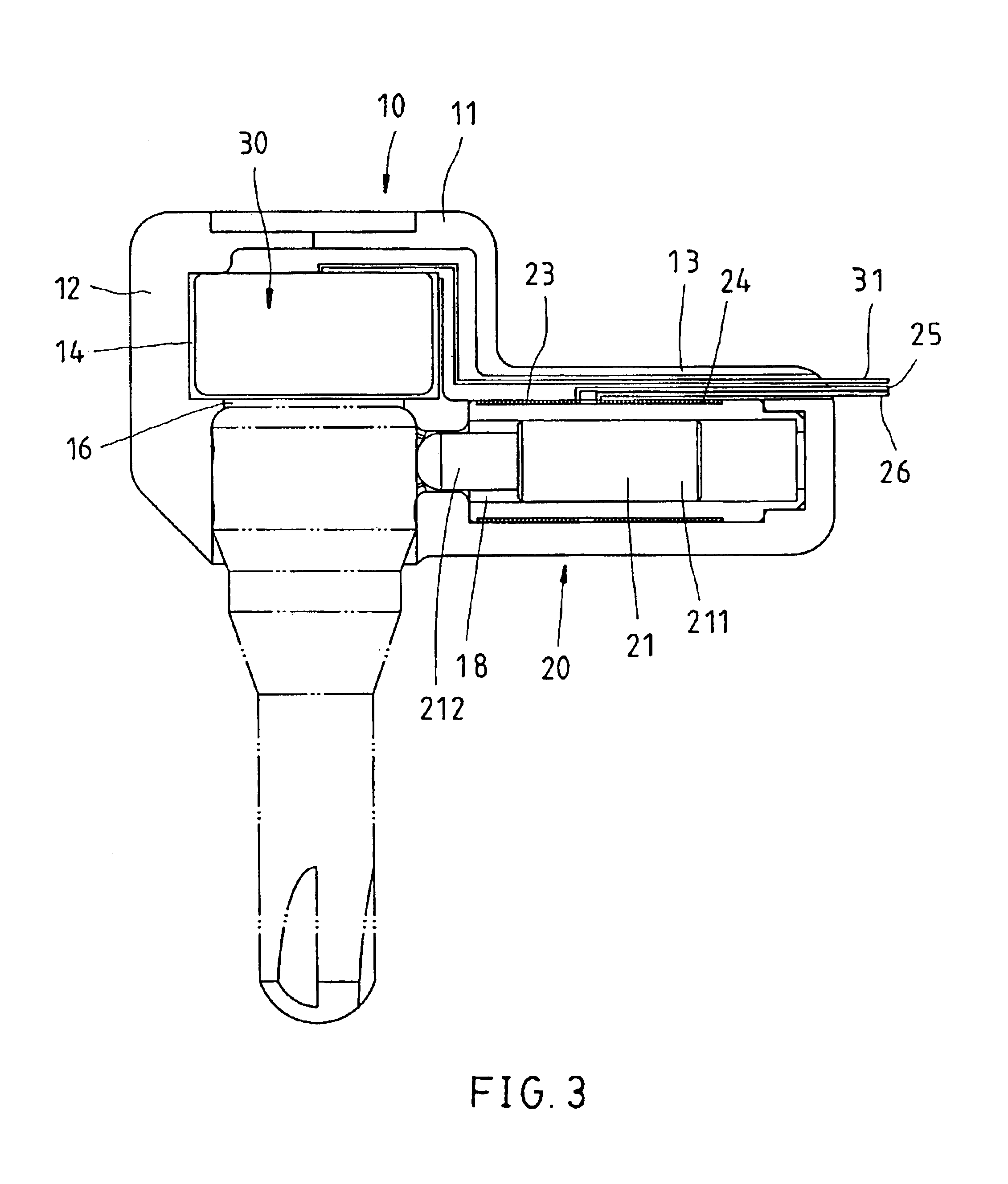 Apparatus for detecting the stability of a tooth in the gum or an implant in the body