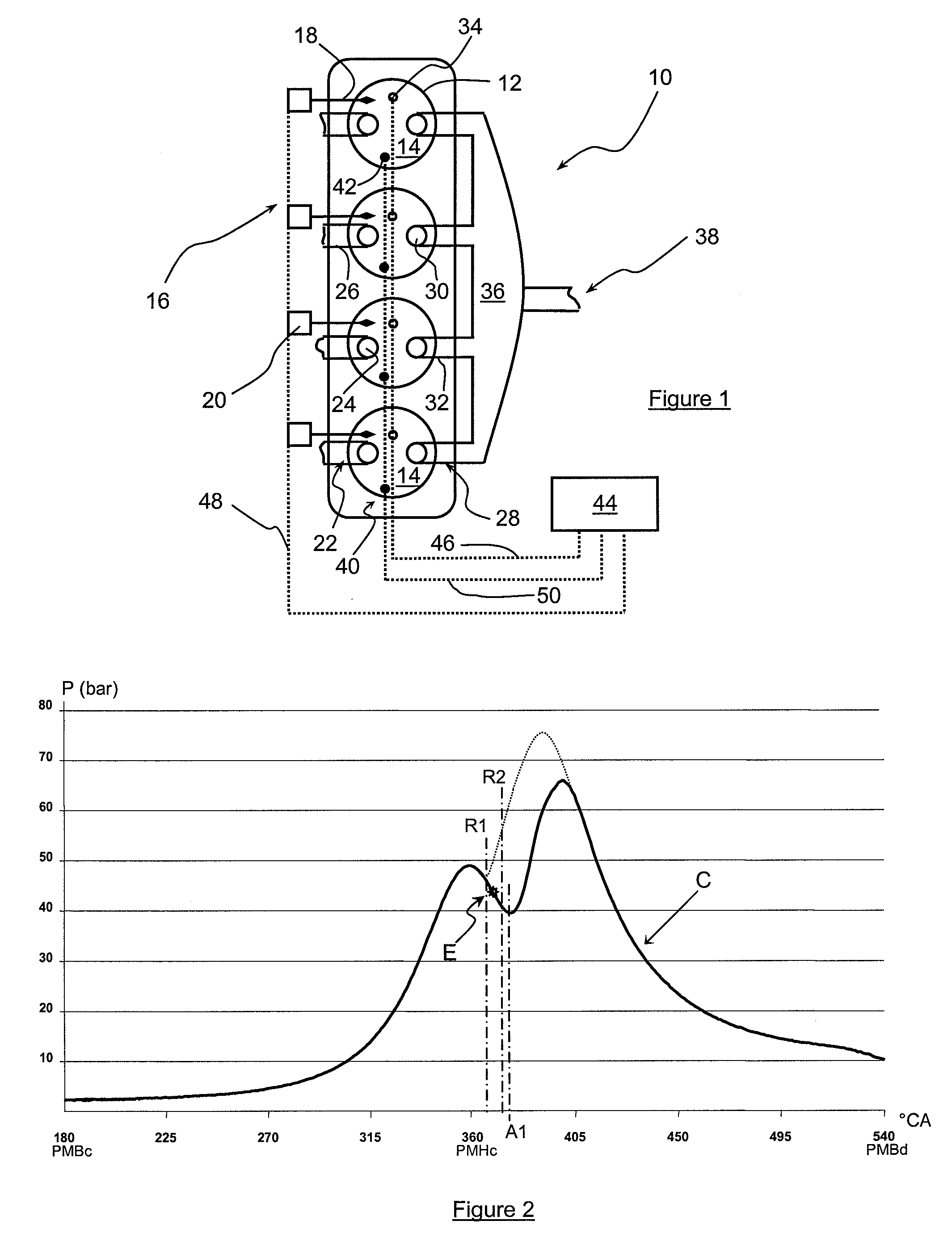 Method of controlling the combustion phase of an internal-combustion engine, notably a gasoline type direct-injection supercharged engine