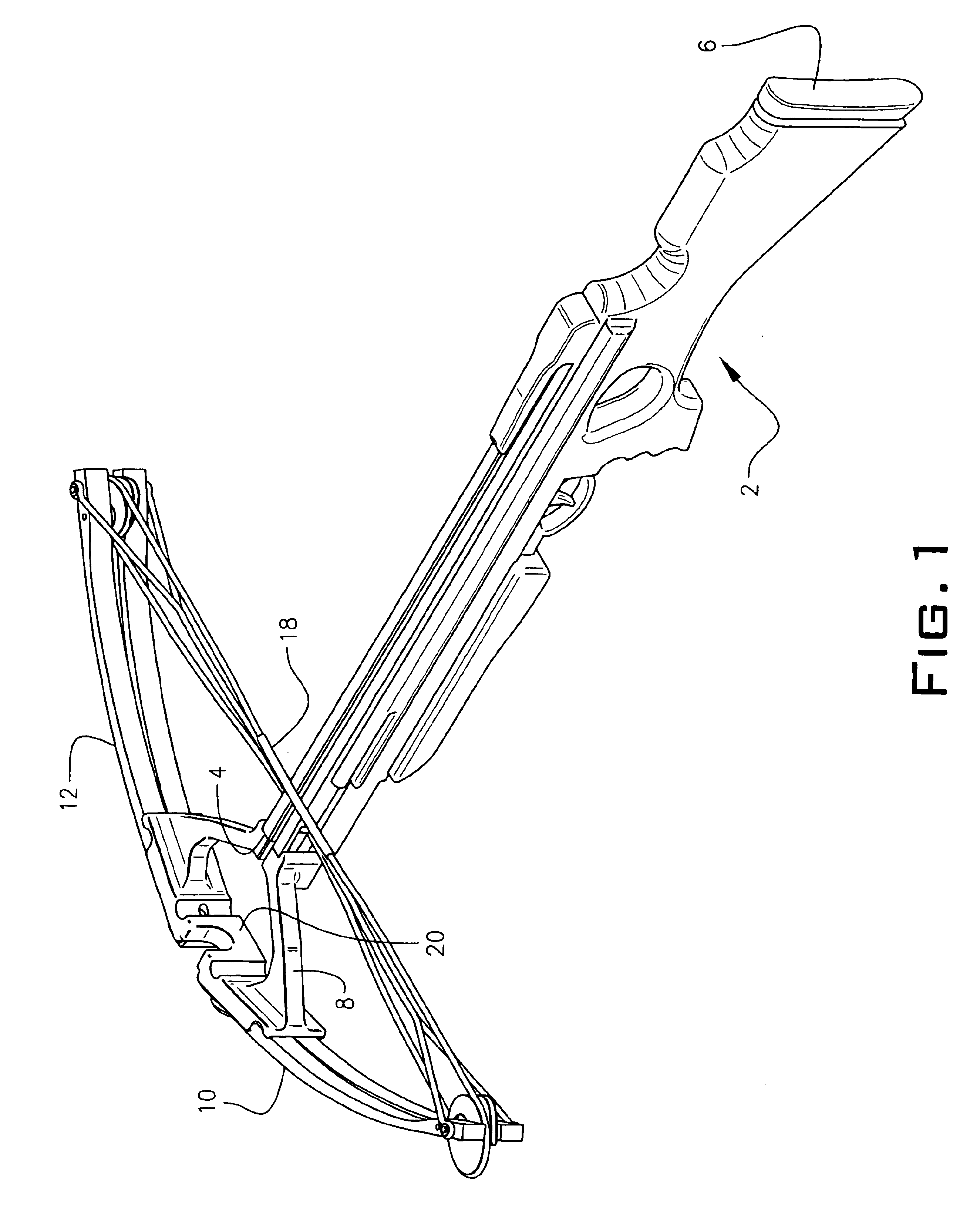 Crossbow with inset foot claw