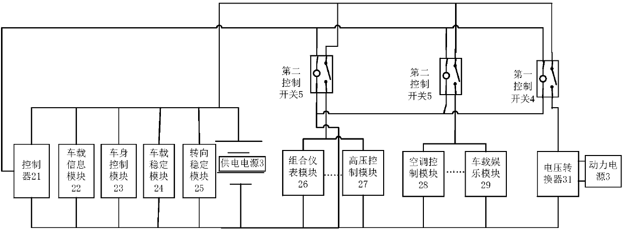 Automobile power supply system and electric vehicle