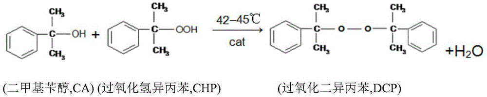 Energy-saving type dicumyl peroxide (DCP) device condensation reaction method