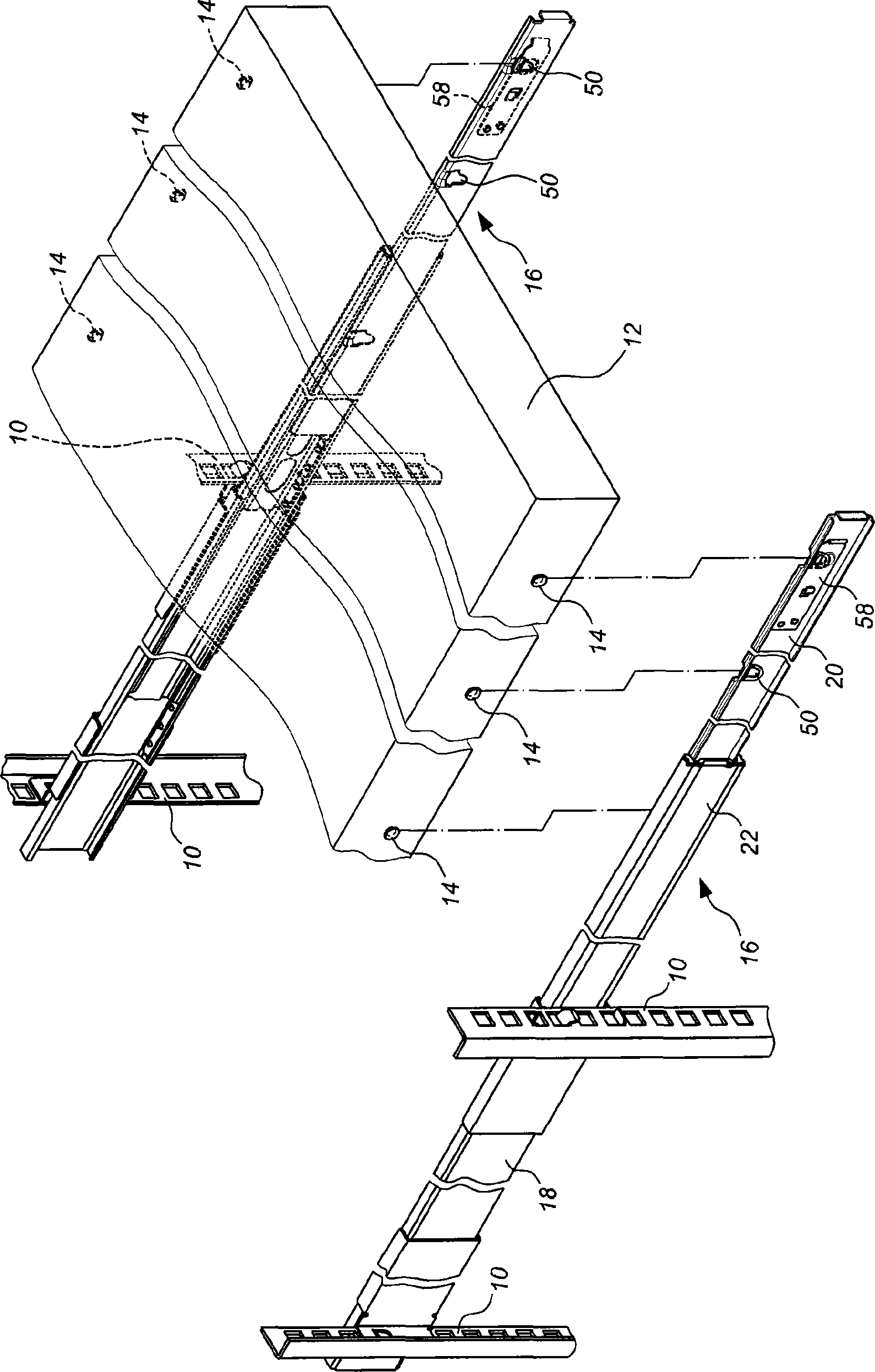 Sliding rail assembly with fast mounting structure