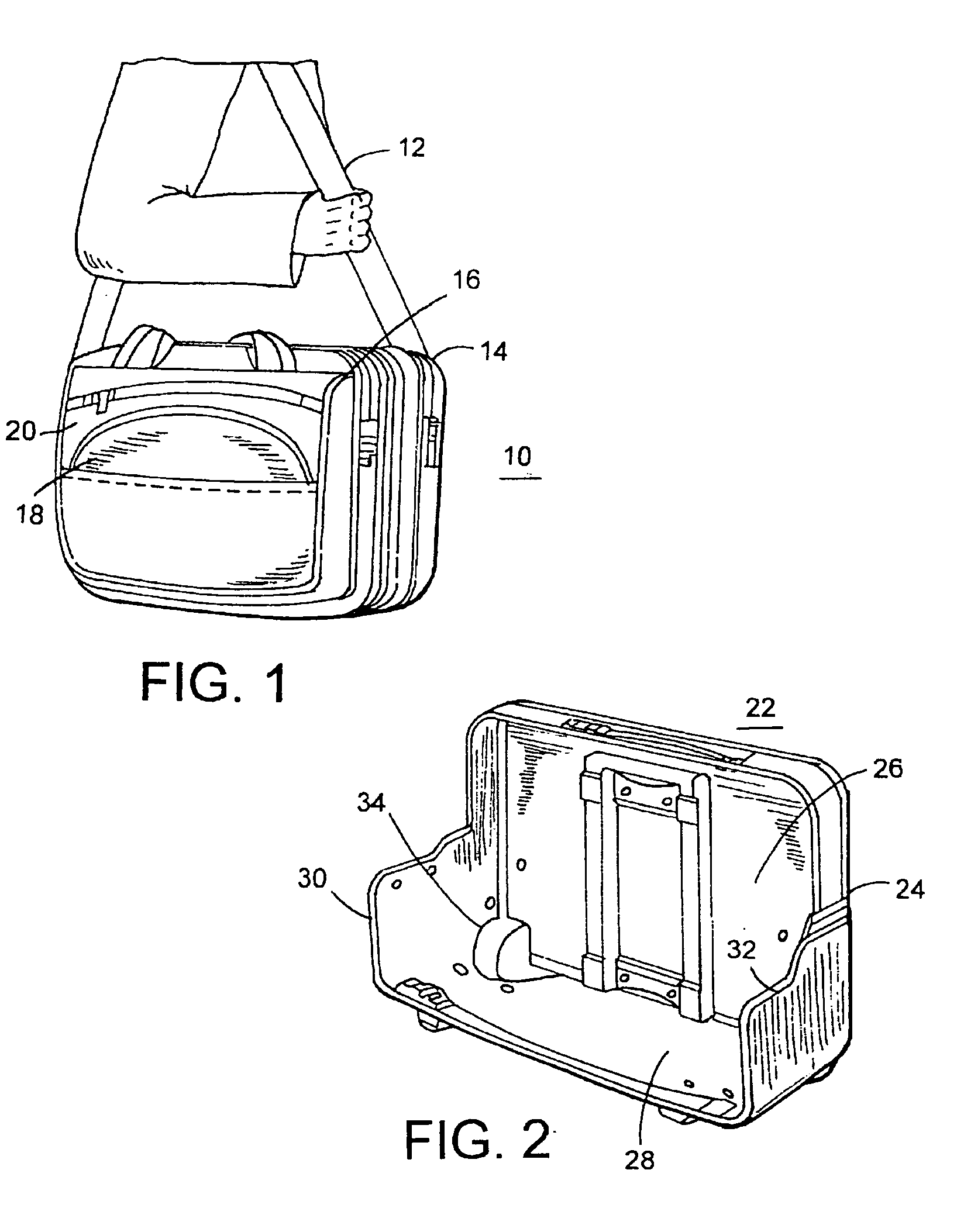 Business case with removable handle and wheel assembly