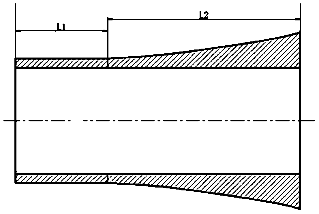 Die and method for forming straight tube section-expansion section composite titanium alloy equal-wall-thickness curved generatrix thin wall rotation body component