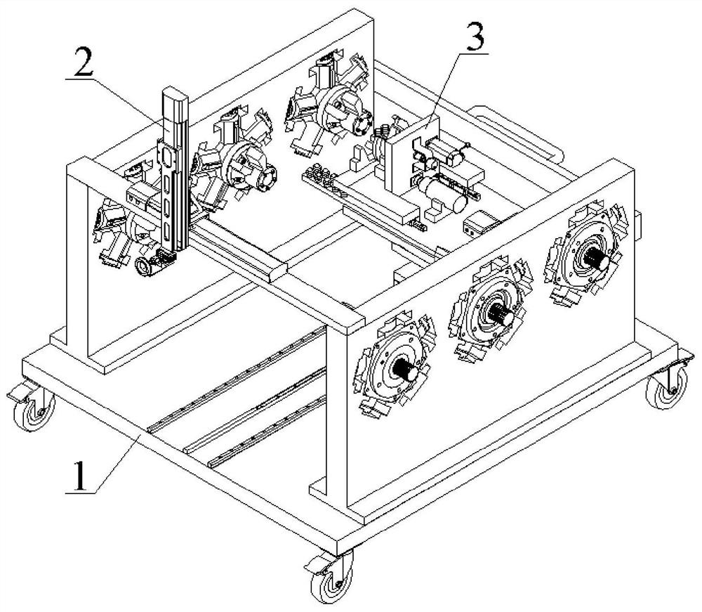 Motor moving device for cooperating with hydraulic motor test bench and control method thereof