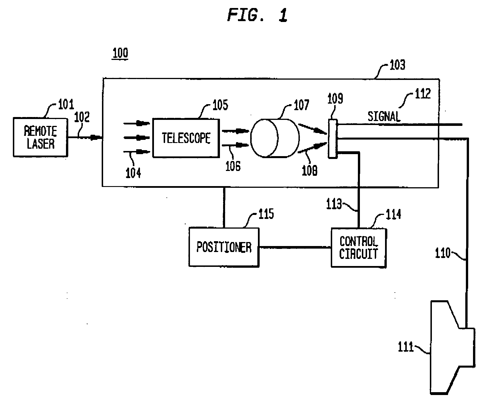 Optical receiver comprising a receiver photodetector integrated with an imaging array