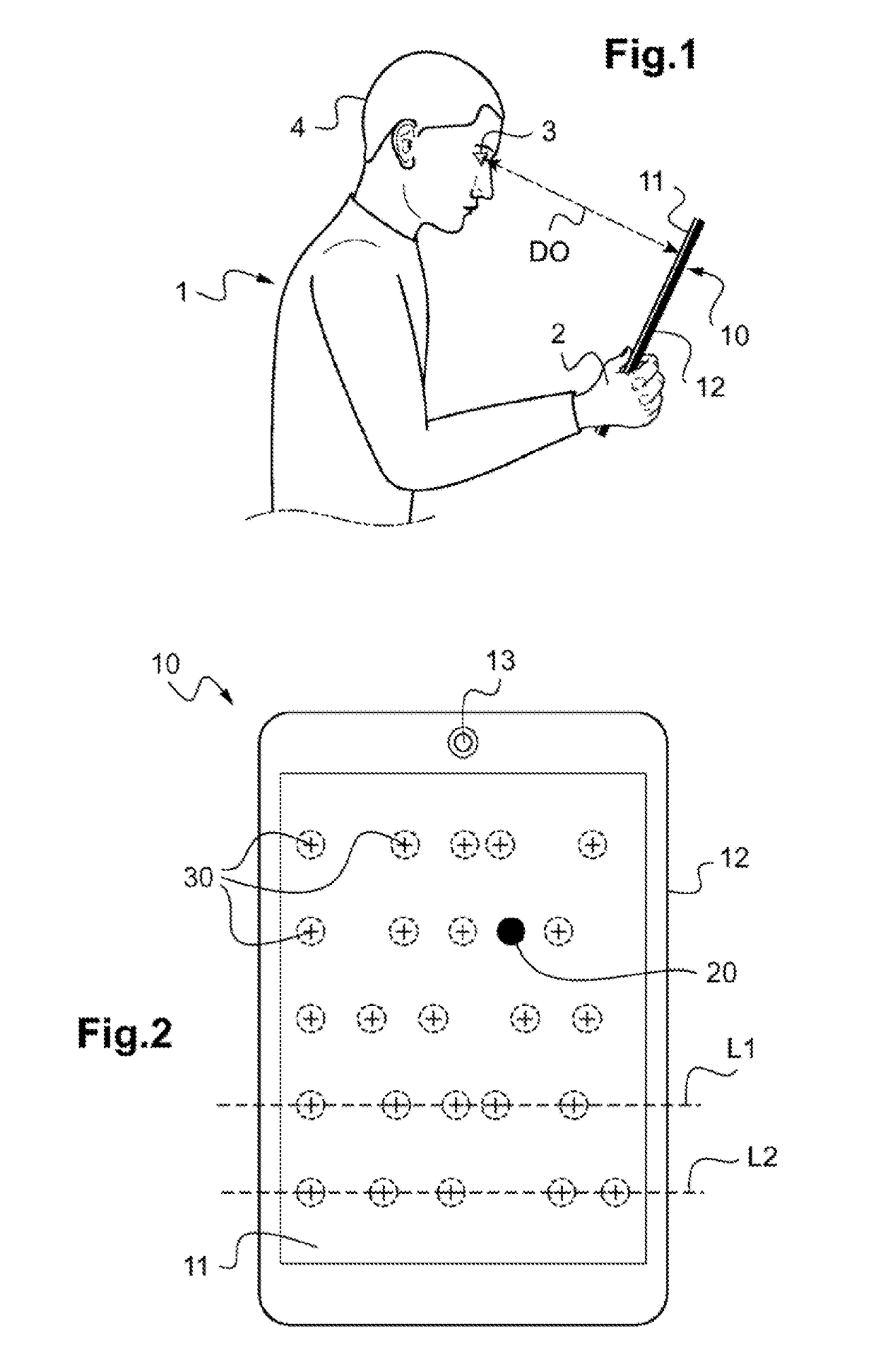 Device for testing the visual behavior of a person, and method for determining at least one optical design parameter of an ophthalmic lens using such a device