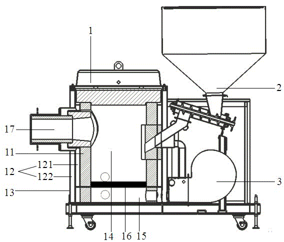 Combustion furnace structure of biomass combustion machine
