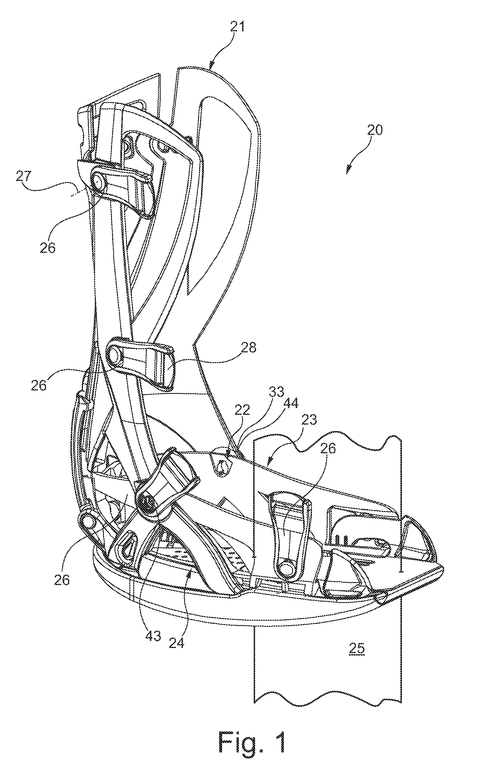 Support shell arrangement for arrangement at a lower leg