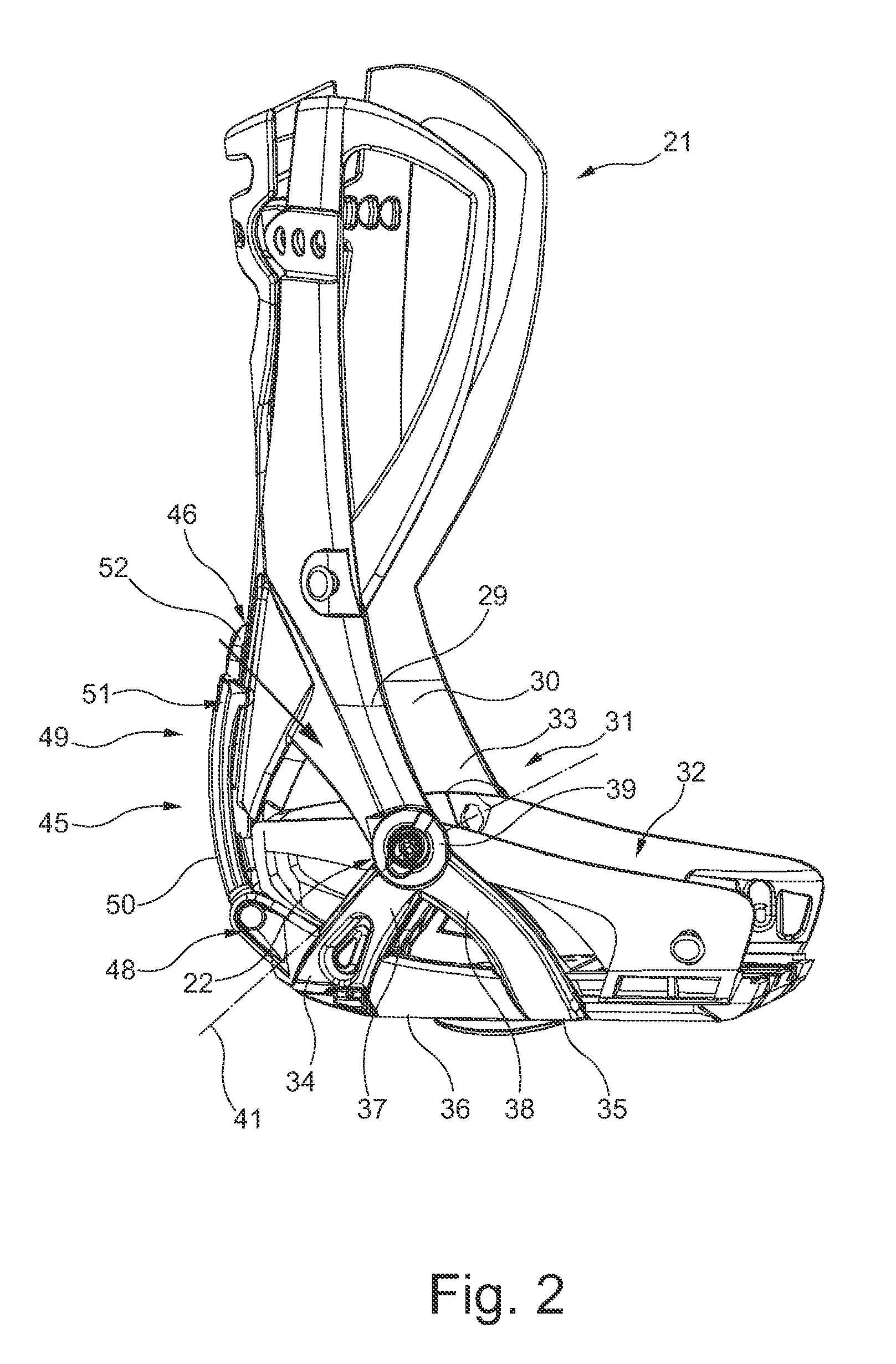 Support shell arrangement for arrangement at a lower leg
