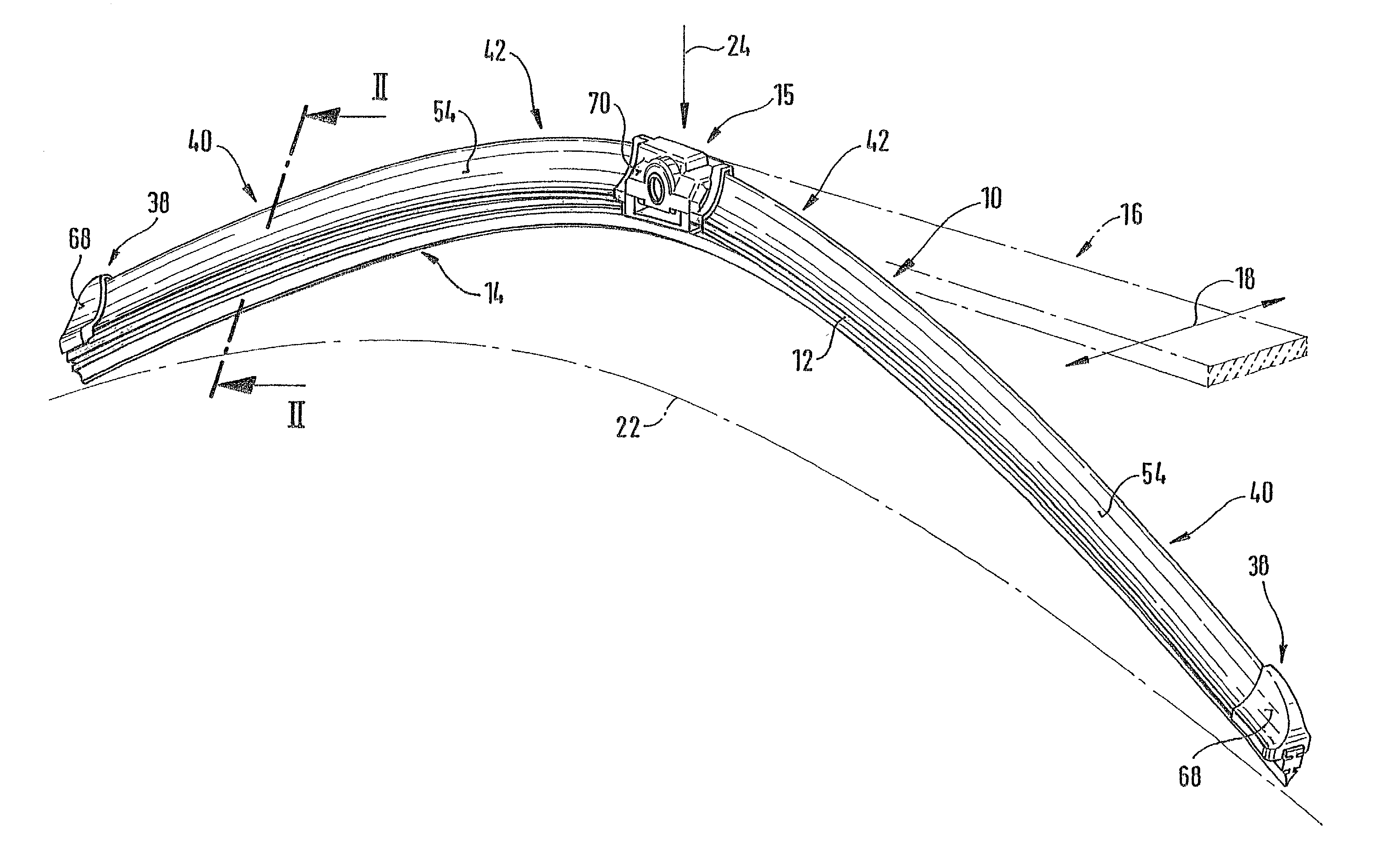 Wiper blade for cleaning screens in particular on motor vehicles