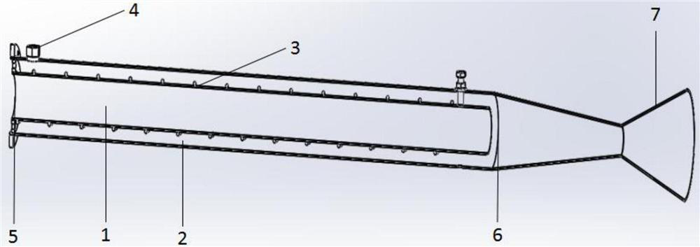 Combined type flow guide pipe for exhaust of pulse detonation wind source engine