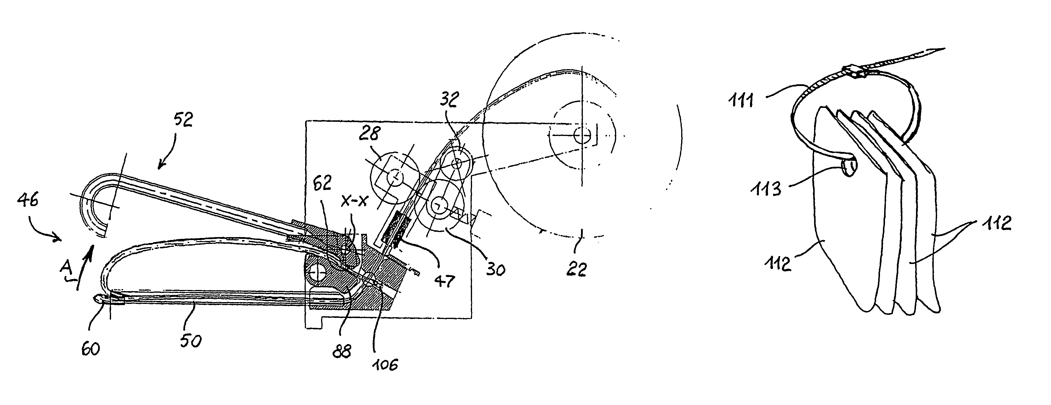 Automated system for the delivery, grouping and distribution of articles connected to one another by a restraining loop