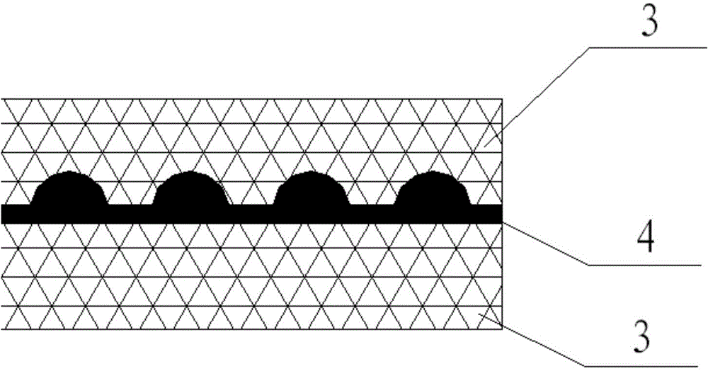 Directional drainage two-cloth one-film anti-seepage drainage structure