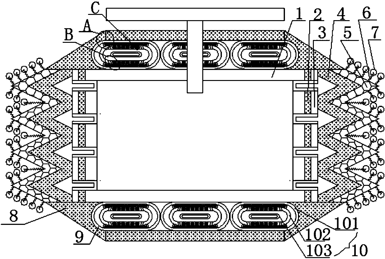 Shock-absorbing photovoltaic combined type power transformation cabinet