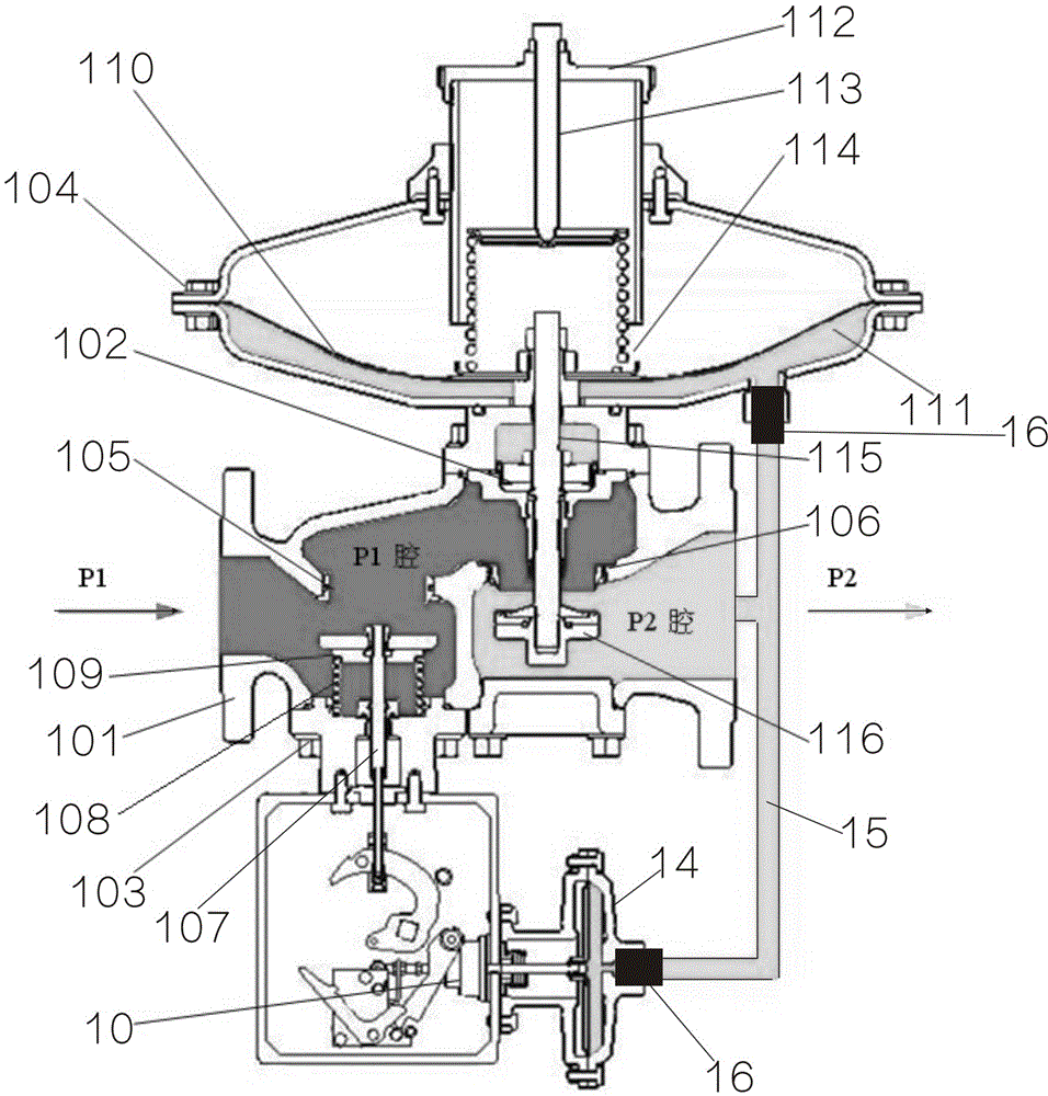 Gas pressure regulator achieving direct action through spring load