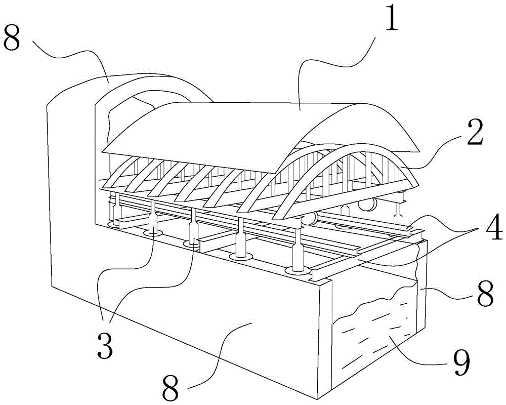 A construction method for the lining of a suspended rail trolley