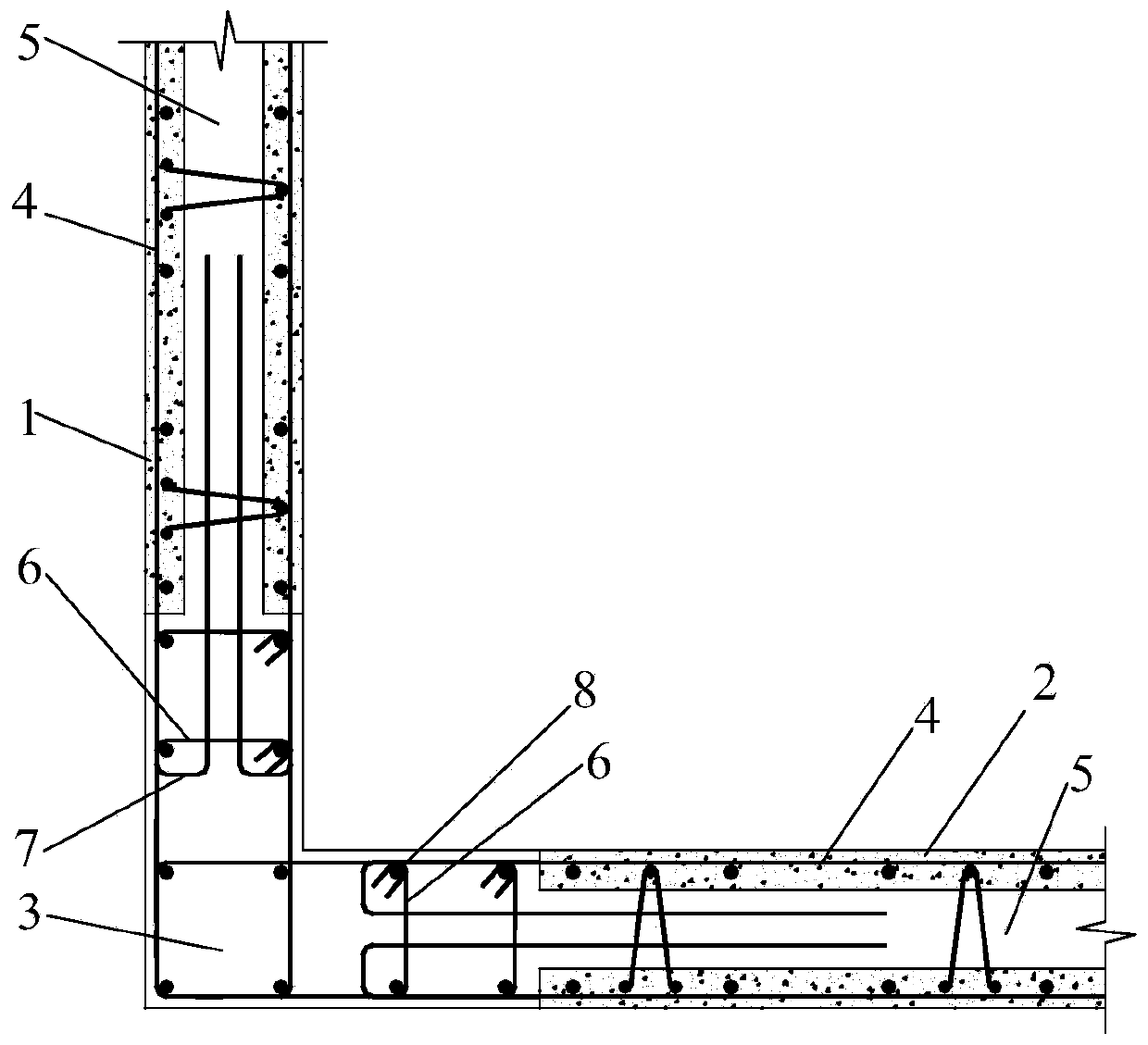 Connection structure of L-shaped superimposed shear wall edge member