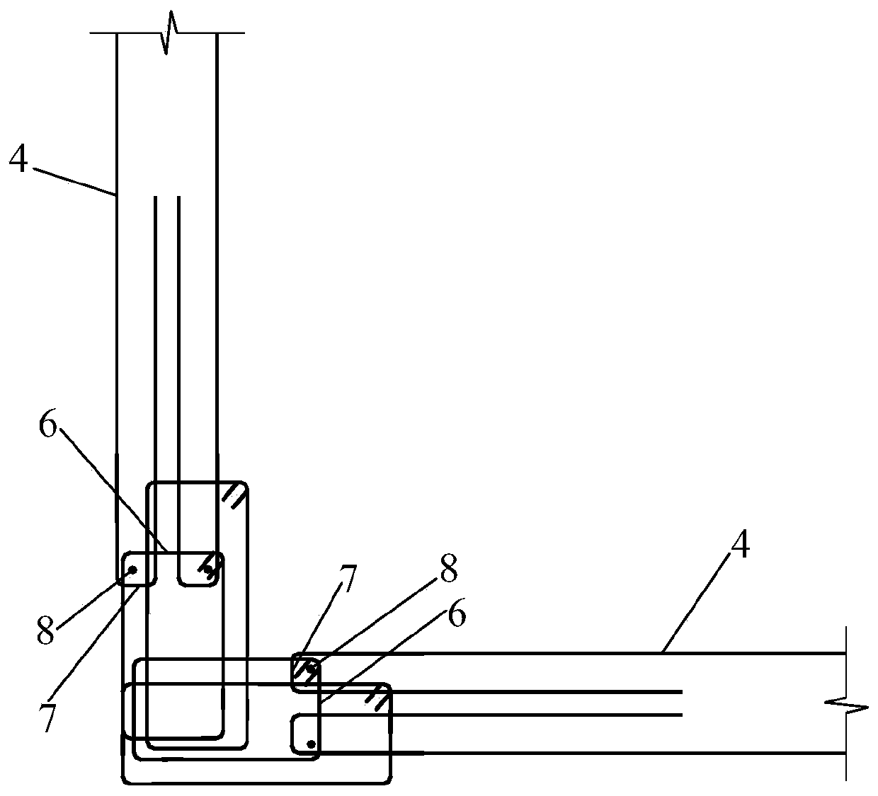 Connection structure of L-shaped superimposed shear wall edge member