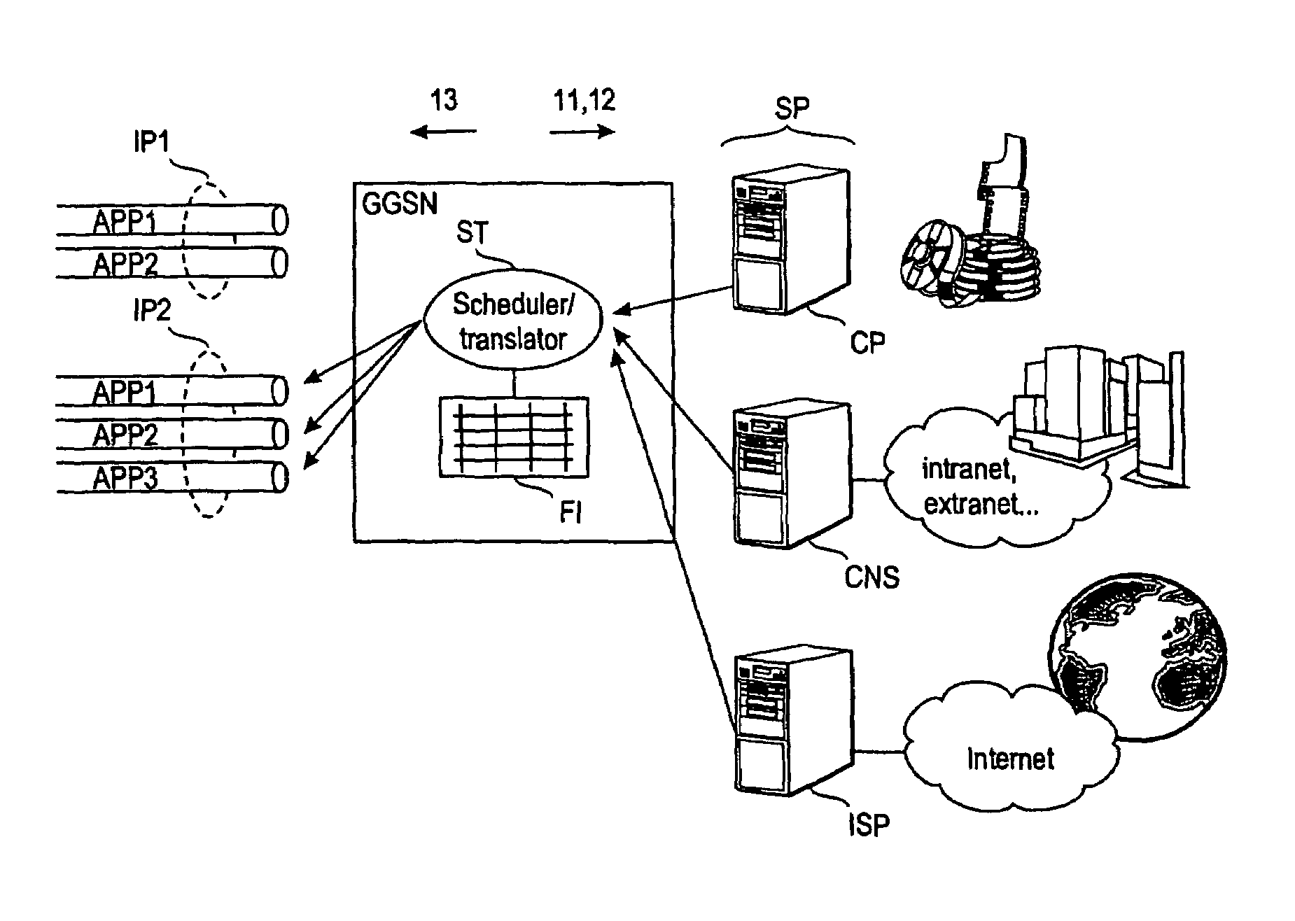 Transporting QoS mapping information in a packet radio network