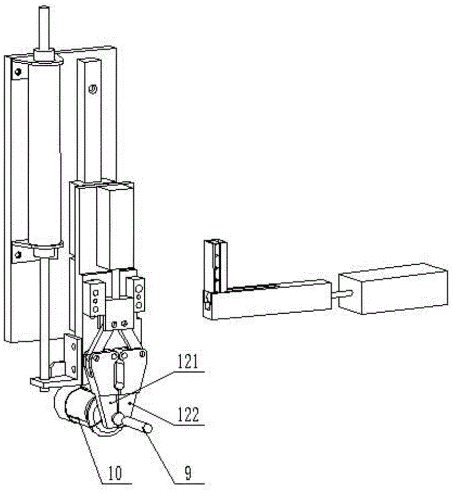 Feeding device with pneumatic clamping jaw