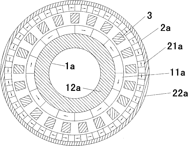 Magnetic gear and magnetic transmission device