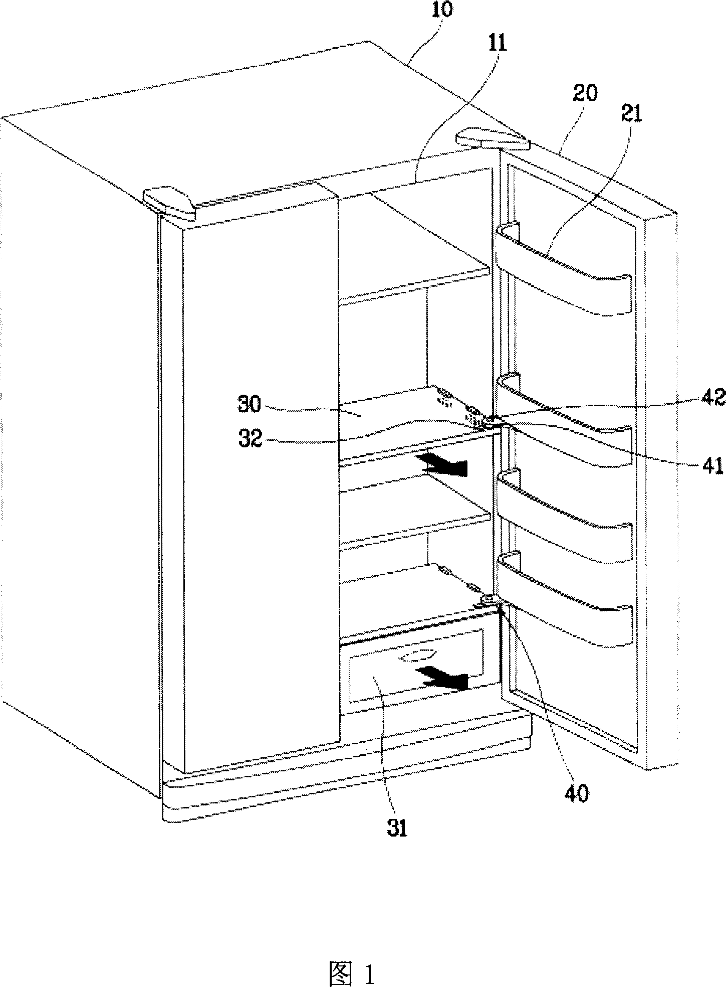 Shelf drawing-out device of refrigerator