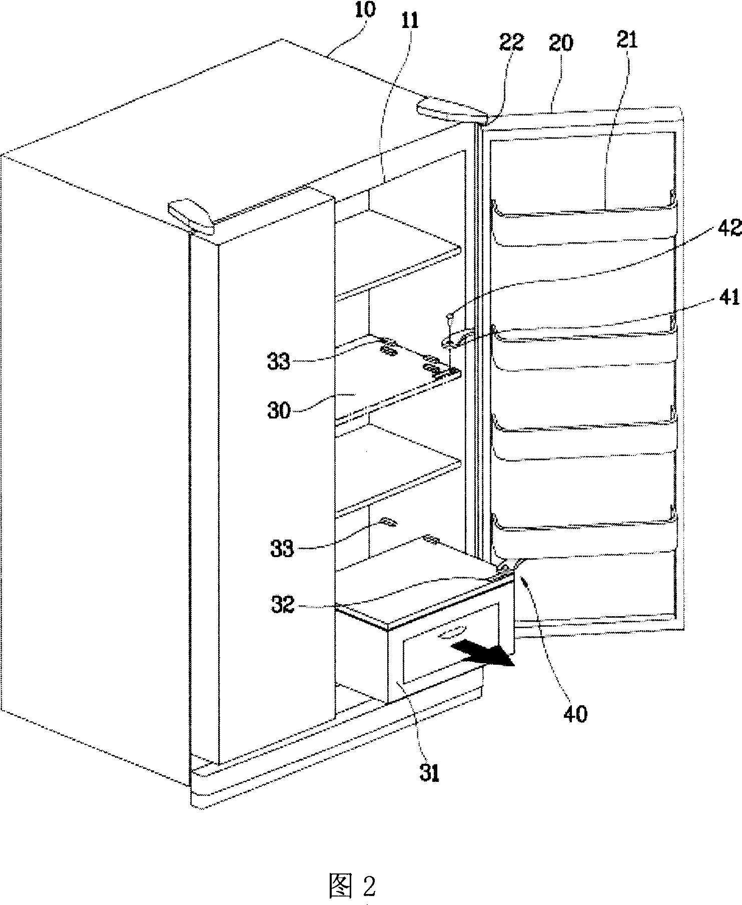 Shelf drawing-out device of refrigerator