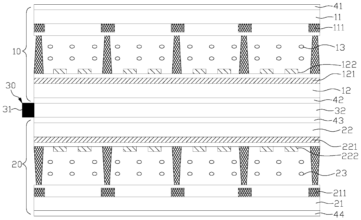 Double-sided display panel and control method