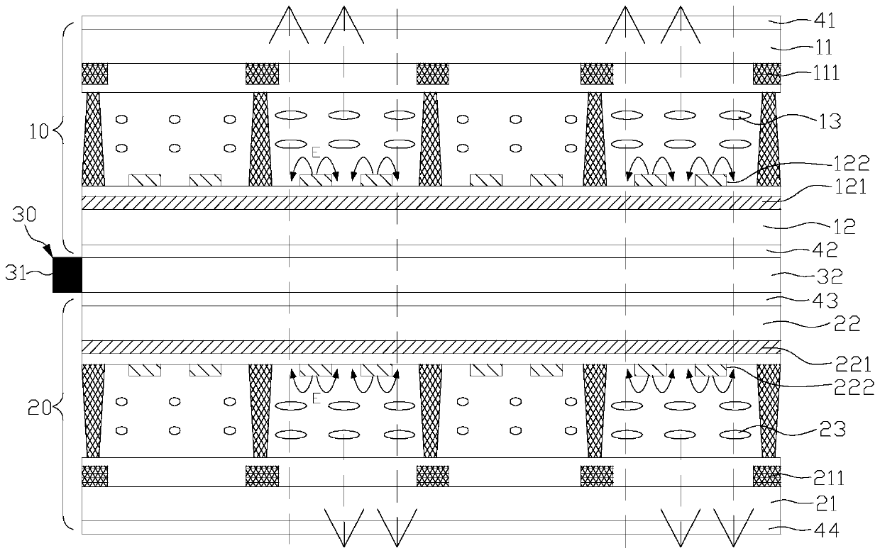 Double-sided display panel and control method