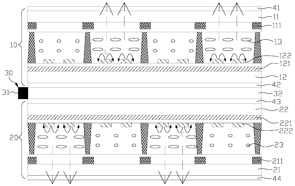 Double-sided display panel and control method