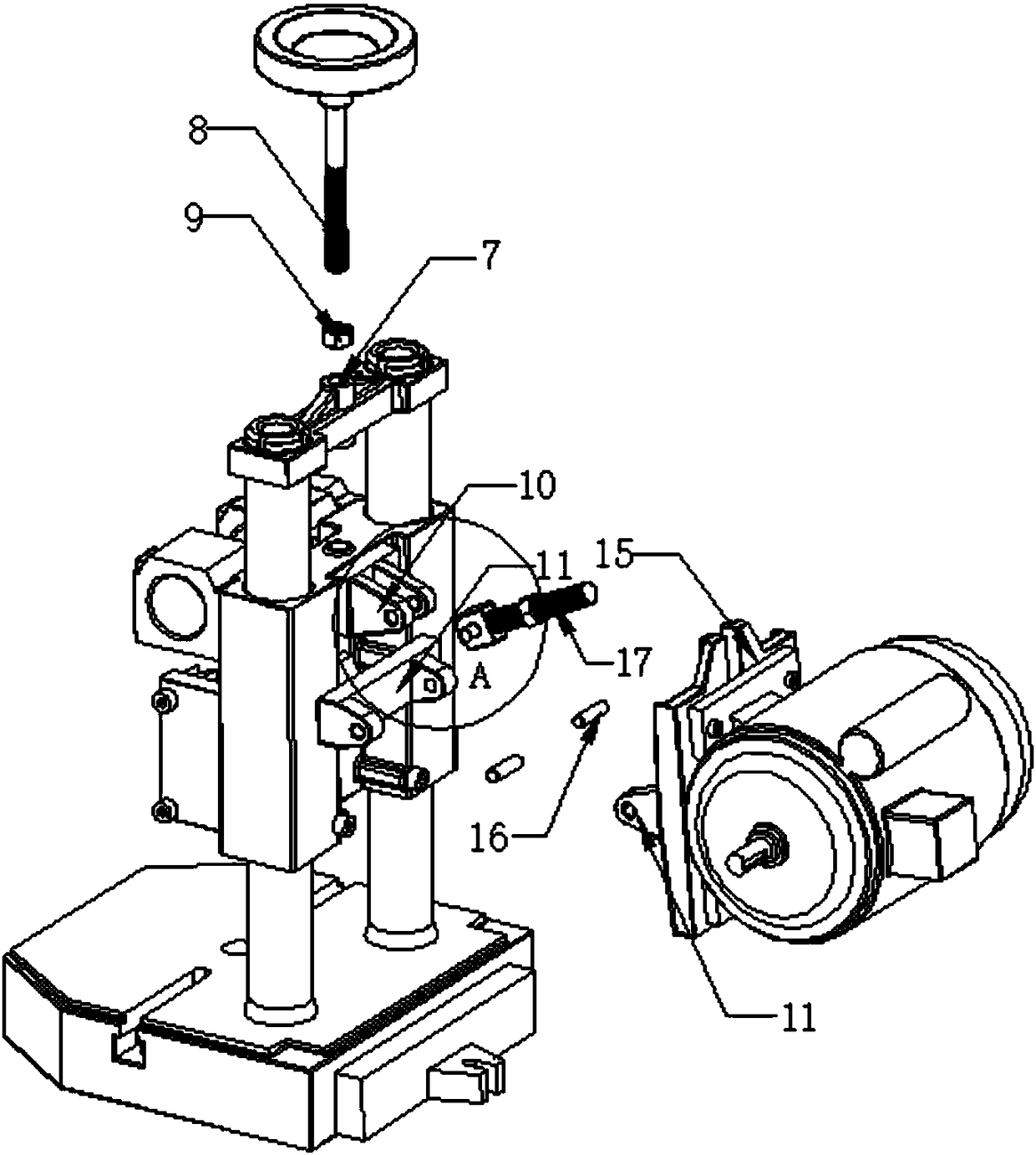 Supporting and fixing device of motor for conveyer belt